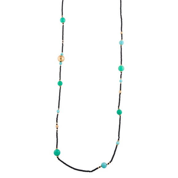 DAVID YURMAN 18K 750 AMAZONITE, CHRYSOPRASE SPINEL BEAD STRAND